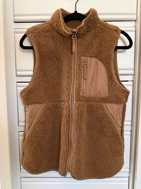 Maurices Brown Tan Sherpa Fleece Vest for women